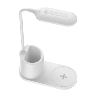 Platinet PDL1930W stolní LED lampa 3W stmívatelná, bezdrátové nabíjení, bílá