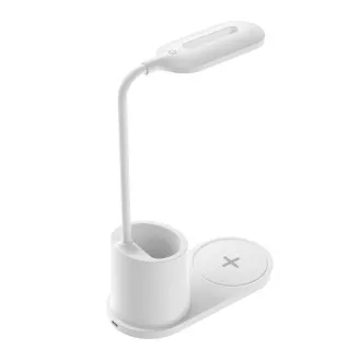 Platinet PDL1930W stolní LED lampa 3W stmívatelná, bezdrátové nabíjení, bílá