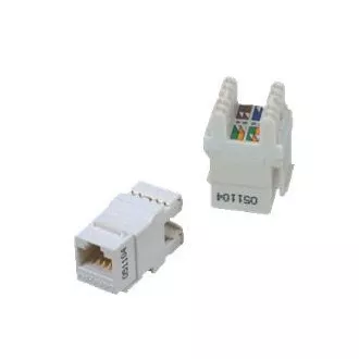 DATACOM UTP Keystone Cat6 bílý Dual Slim zadní zářez