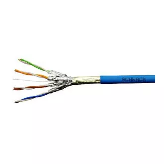 Kabel F/FTP Cat.6a 500 MHz 4x2xAWG23, LS0H modrý, Dca, 500m