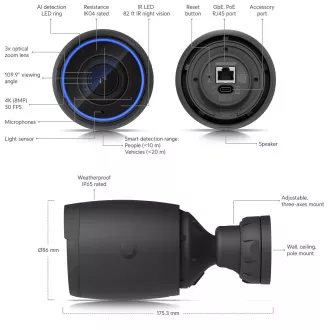 Ubiquiti UVC-AI-Pro - UniFi Protect Camera AI Professional black