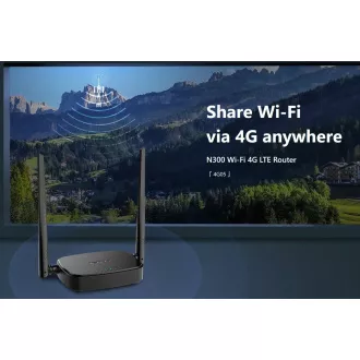 Tenda 4G05 Wi-Fi N300 4G / 3G LTE router, 2x WAN/LAN, 1x nanoSIM, IPv6, VPN, LTE Cat.4, CZ App