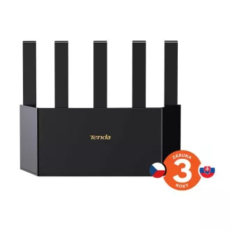 Tenda TX12L Pro AX3000 WiFi 6 Mesh Router, 1x GWAN, 3x GLAN, IPv6, 5x 6dBi, WPA 3, CZ app