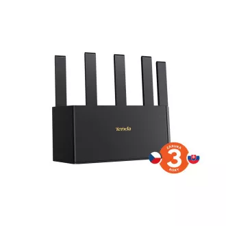 Tenda TX12L Pro AX3000 WiFi 6 Mesh Router, 1x GWAN, 3x GLAN, IPv6, 5x 6dBi, WPA 3, CZ app