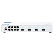 QNAP řízený switch QSW-M408S (12portů: 8x Gigabit port + 4x 10G SFP+ porty)