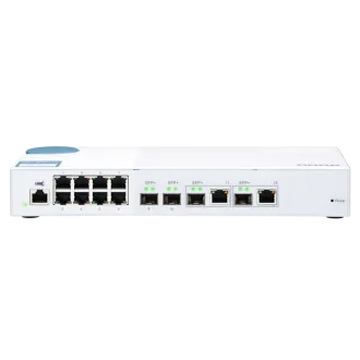 QNAP řízený switch QSW-M408-2C (12portů: 8x Gigabit port + 4x 10G SFP+ /2x 10GbE kombo porty)
