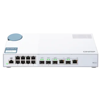 QNAP řízený switch QSW-M408-2C (12portů: 8x Gigabit port + 4x 10G SFP+ /2x 10GbE kombo porty)