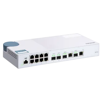 QNAP řízený switch QSW-M408-2C (12portů: 8x Gigabit port + 4x 10G SFP+ /2x 10GbE kombo porty)