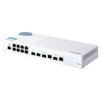QNAP řízený switch QSW-M408-2C (12portů: 8x Gigabit port + 4x 10G SFP+ /2x 10GbE kombo porty)