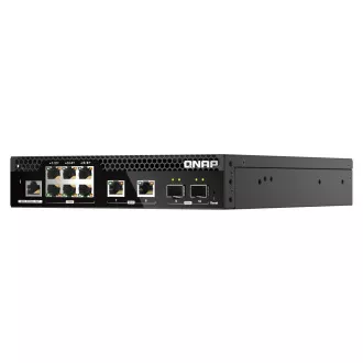 QNAP řízený PoE++ switch QSW-M2106PR-2S2T (6x 2,5GbE RJ45, 2x 10GbE RJ45, 2x 10GbE SFP+, malá šířka)