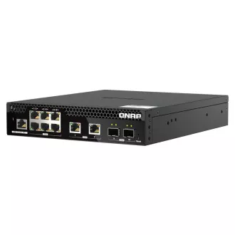 QNAP řízený PoE++ switch QSW-M2106PR-2S2T (6x 2,5GbE RJ45, 2x 10GbE RJ45, 2x 10GbE SFP+, malá šířka)