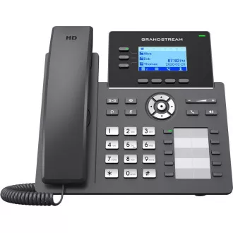 Grandstream GRP2604P SIP telefon, 2,48" LCD podsv. displej, 6 SIP účty,10BLF tl., 2x1Gbit porty, PoE