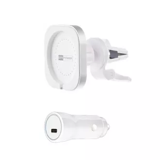 ER POWER CAR VENT MOUNT držák pro MagSafe nabíječku + 20W autonabíječka - bílá