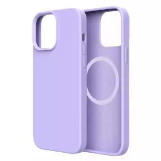 ER POWER Silikonový kryt CARNEVAL SNAP pro iPhone 14 s MagSafe - světle fialová
