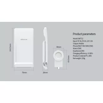 Nillkin PowerTrio 3v1 Bezdrátová Nabíječka pro Huawei Watch White Nillkin PowerTrio 3v1 Bezdrátová Nabíječka pro Huawei Watch White