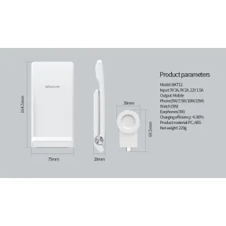 Nillkin PowerTrio 3v1 Bezdrátová Nabíječka pro Huawei Watch White - Použité