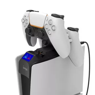 iPega P5S016 Dual Charger Dock s Držákem na Sluchátka a Ovladače pro PS5 Slim White iPega P5S016 Dual Charger Dock s Držákem na Sluchátka a Ovladače pro PS5 Slim White