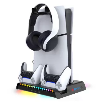 iPega P5S006 Multifunkční Nabíjecí RGB Stojan s Chlazením pro PS5 Slim Black iPega P5S006 Multifunkční Nabíjecí RGB Stojan s Chlazením pro PS5 Slim Black