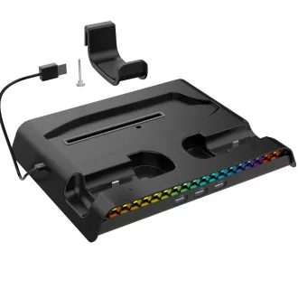 iPega P5S006 Multifunkční Nabíjecí RGB Stojan s Chlazením pro PS5 Slim Black iPega P5S006 Multifunkční Nabíjecí RGB Stojan s Chlazením pro PS5 Slim Black