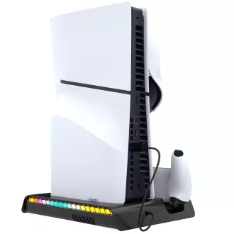 iPega P5S006 Multifunkční Nabíjecí RGB Stojan s Chlazením pro PS5 Slim Black iPega P5S006 Multifunkční Nabíjecí RGB Stojan s Chlazením pro PS5 Slim Black
