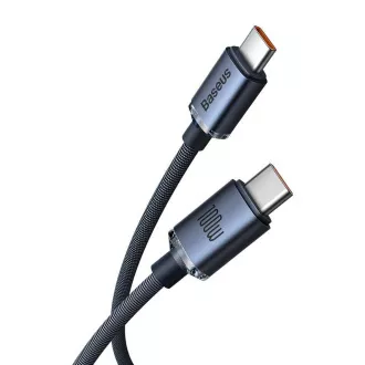 Baseus CAJY000701 Crystal Shine Series Datový Kabel USB-C - USB-C 100W 2m Black Baseus CAJY000701 Crystal Shine Series Datový Kabel USB-C - USB-C 100W 2m Black