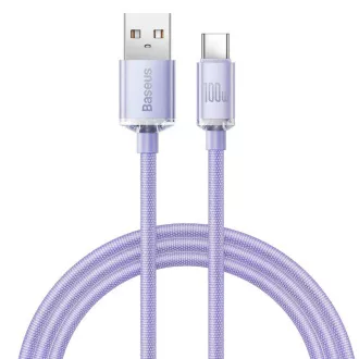 Baseus CAJY000405 Crystal Shine Series Datový Kabel USB - USB-C 100W 1,2m Purple Baseus CAJY000405 Crystal Shine Series Datový Kabel USB - USB-C 100W 1,2m Purple