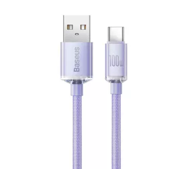 Baseus CAJY000405 Crystal Shine Series Datový Kabel USB - USB-C 100W 1,2m Purple Baseus CAJY000405 Crystal Shine Series Datový Kabel USB - USB-C 100W 1,2m Purple