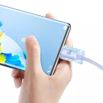 Baseus CAJY000405 Crystal Shine Series Datový Kabel USB - USB-C 100W 1,2m Purple Baseus CAJY000405 Crystal Shine Series Datový Kabel USB - USB-C 100W 1,2m Purple