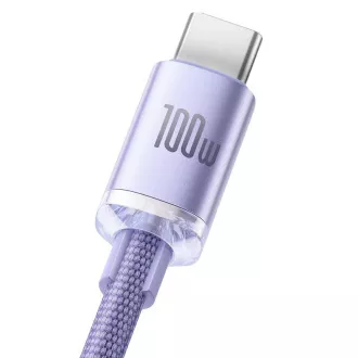 Baseus CAJY000405 Crystal Shine Series Datový Kabel USB - USB-C 100W 1,2m Purple Baseus CAJY000405 Crystal Shine Series Datový Kabel USB - USB-C 100W 1,2m Purple