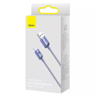 Baseus CAJY000405 Crystal Shine Series Datový Kabel USB - USB-C 100W 1,2m Purple Baseus CAJY000405 Crystal Shine Series Datový Kabel USB - USB-C 100W 1,2m Purple