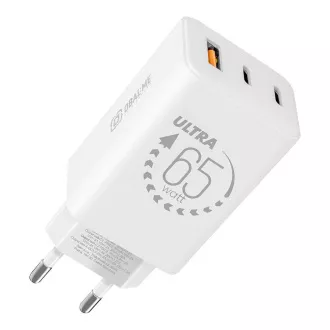 OBAL:ME GaN Cestovní Nabíječka USB-A + 2xUSB-C 65W White