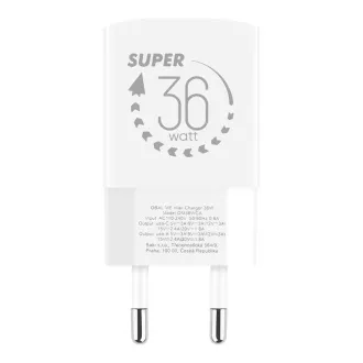 OBAL:ME GaN Cestovní Nabíječka USB-A + USB-C 36W White