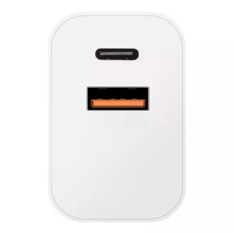 OBAL:ME Cestovní Nabíječka USB-A + USB-C 20W + 2x kabel 1m White