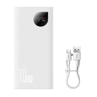 Baseus Adaman2 powerbanka 10000 mAh 30W 2xUSB/USB-C bílá