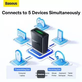 Baseus bezdrátový bluetooth adaptér BA07 černý Baseus bezdrátový bluetooth adaptér BA07 černý