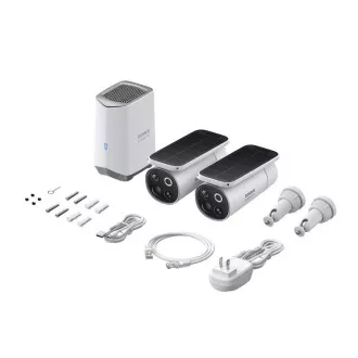 Baseus Venkovní kamera Security S1 Pro 3K (sada 2ks++centrální stanice) bílá