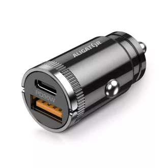 Aligator mini nabíječka do auta Power Delivery 30W, USB-C + USB-A, USB-C/USB-C kabel Aligator mini nabíječka do auta Power Delivery 30W, USB-C + USB-A, USB-C/USB-C kabel