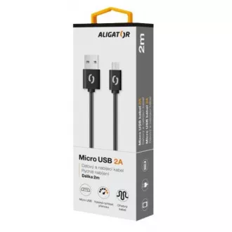 ALIGATOR Datový kabel 2A mikro USB 2 m černý ALIGATOR Datový kabel 2A mikro USB 2 m černý
