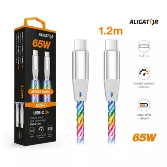 ALIGATOR Datový kabel LIGHT 3A, 65W USB-C/USB-C 1,2m