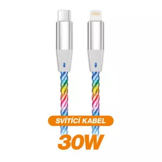 ALIGATOR Datový kabel LIGHT 3A, 30W USB-C/Lightning 0,5m