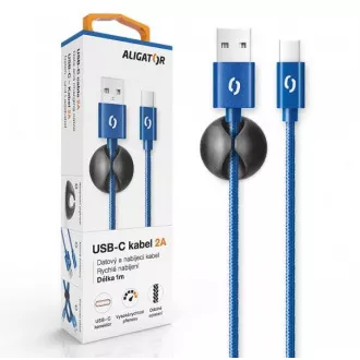 ALIGATOR PREMIUM Datový kabel 2A, USB-C modrá ALIGATOR PREMIUM Datový kabel 2A, USB-C modrá