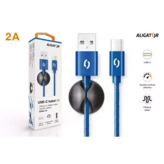 ALIGATOR PREMIUM Datový kabel 2A, USB-C modrá ALIGATOR PREMIUM Datový kabel 2A, USB-C modrá