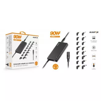 Univerzální adaptér pro notebooky se 16 výměnnými konektory a USB, 90W