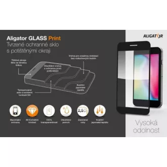 Aligator ochranné tvrzené sklo GLASS PRINT, Xiaomi Redmi A2, černá, celoplošné lepení