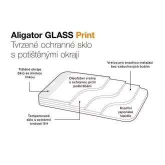 Aligator sklo GLASS PRINT Samsung A56 (5G) černá