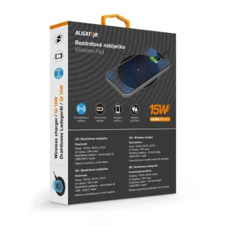 ALIGATOR bezdrátová nabíječka Aligator Pad 15W černá
