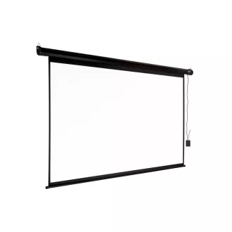 Elektrické projekční plátno AVELI, 221x125 (16:9) 100", černý tubus