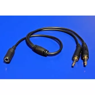 Redukce audio 4 pólový jack3,5F - 2x jack3,5M Redukce audio 4 pólový jack3,5F - 2x jack3,5M