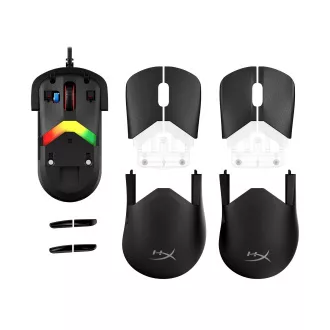 HP HyperX Pulsefire Saga/Herní/Optická/Pro praváky/26 000 DPI/Drátové USB-A/Černá