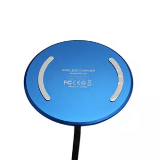 All New, Bezdrátová nabíječka, ultra tenká, pro telefon, modrá, 5/9V, 10W, ochrana proti přehřátí, Qi